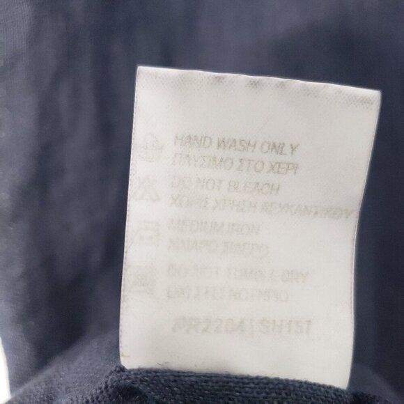 NEW Athoa Athens Shirt Mens Size Medium Linen Night Blue Long Sleeve Button Up - Picture 8 of 12